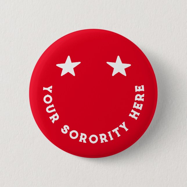 Custom Red Sorority Trendy Retro Be Happy 6 Cm Round Badge (Front)