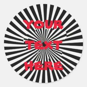 Custom Red Text Optical Illusion Gothic Classic Round Sticker