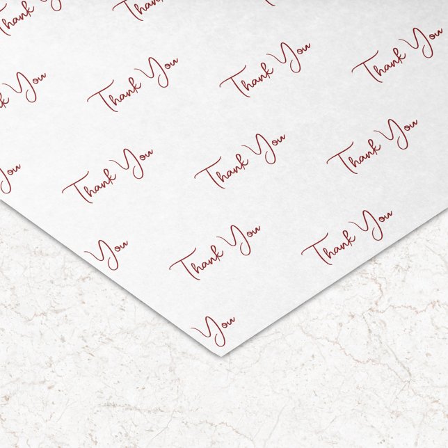 Custom Red Text Pattern Thank You Tissue Paper (Creator Uploaded)