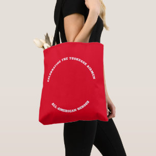 Custom Red TUSKEGEE AIRMEN Tote Bag