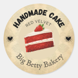 Custom Red Velvet Cake Labels Personalized Baker