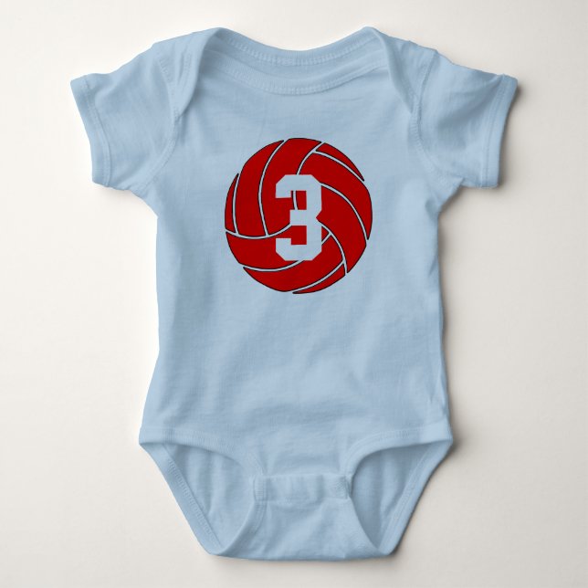 Custom Red Volleyball Shirt (Front)