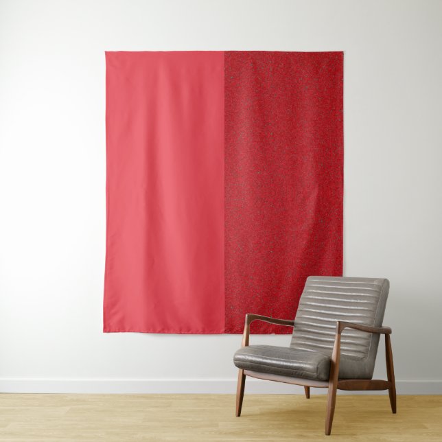 Custom Red Wall Tapestry – Right Side Texture (In Situ)