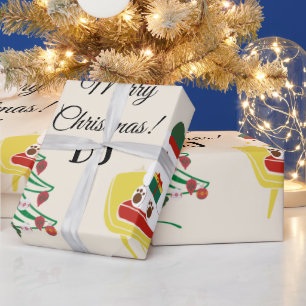 Custom Red White Cute Teddy Bear Merry Christmas Wrapping Paper