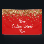 Custom Red White & Gold Birthday Party Photo Booth Banner<br><div class="desc">custom banner for photo booth,  sparkle birthday twinkle 15th 18th,  glitter anniversary sweet 16 16th,  personalised 30th 21st 25th 35th,  bridal shower hen do weekend,  wedding night sparkly son boy,  bach prop sign bachelorette party,  quinceanera 40th 50th 60th 70th,  20th vow renewal graduation uni,  girl daughter red white gold</div>
