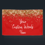Custom Red White & Gold Birthday Party Photo Booth Banner<br><div class="desc">custom banner for photo booth,  sparkle birthday twinkle 15th 18th,  glitter anniversary sweet 16 16th,  personalised 30th 21st 25th 35th,  bridal shower hen do weekend,  wedding night sparkly son boy,  bach prop sign bachelorette party,  quinceanera 40th 50th 60th 70th,  20th vow renewal graduation uni,  girl daughter red white gold</div>