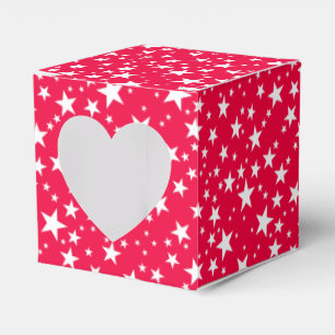 Custom Red White Stars Christmas Elegant Template Favour Box