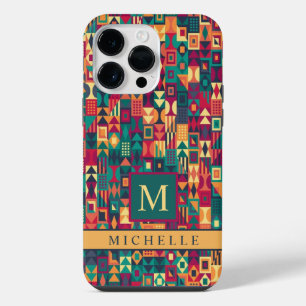 Custom Red Yellow Green Shapes Geometric iPhone 14 Pro Max Case