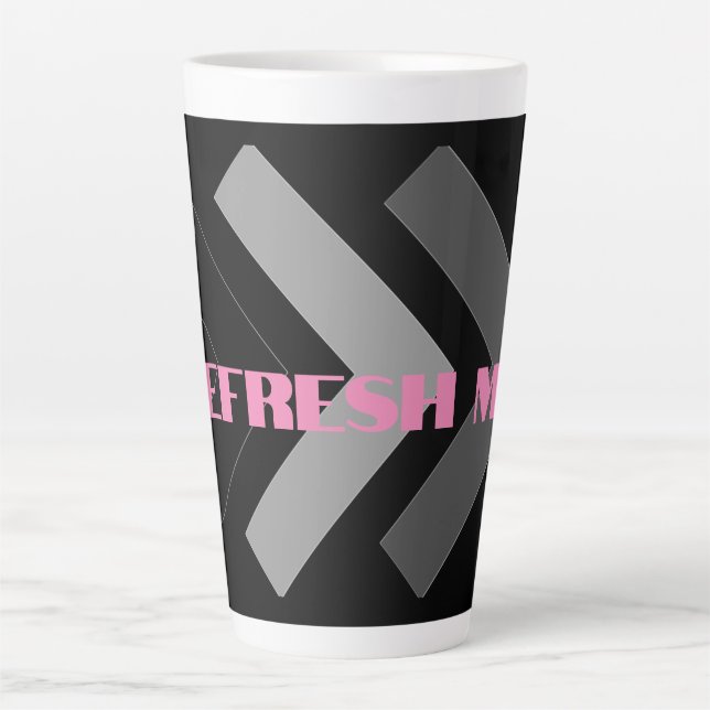 Custom Refresh me Image text Reusable Latte Mugs (Front)