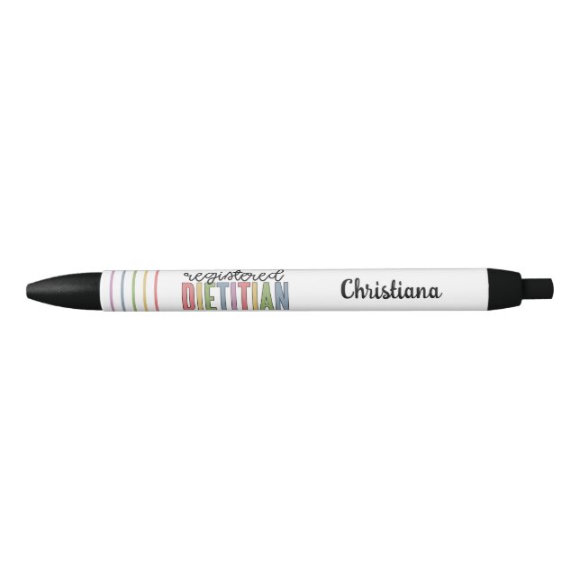 Custom Registered Dietician Cute Colourful RD Black Ink Pen (Front)