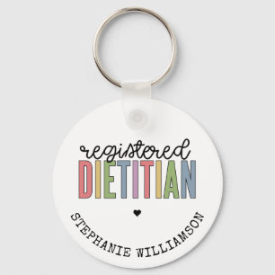 Custom Registered Dietician Multicolored RD Key Ring