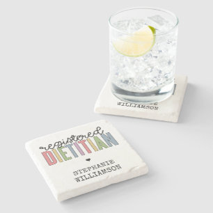 Custom Registered Dietician Multicolored RD Stone Coaster