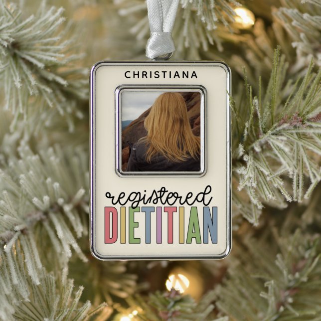 Custom Registered Dietician Nutritionist Photo  Silver Plated Framed Ornament (Tree)