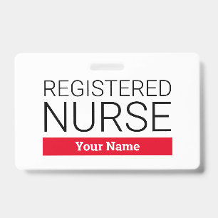 Custom registered nurse name badge with clip ID badge