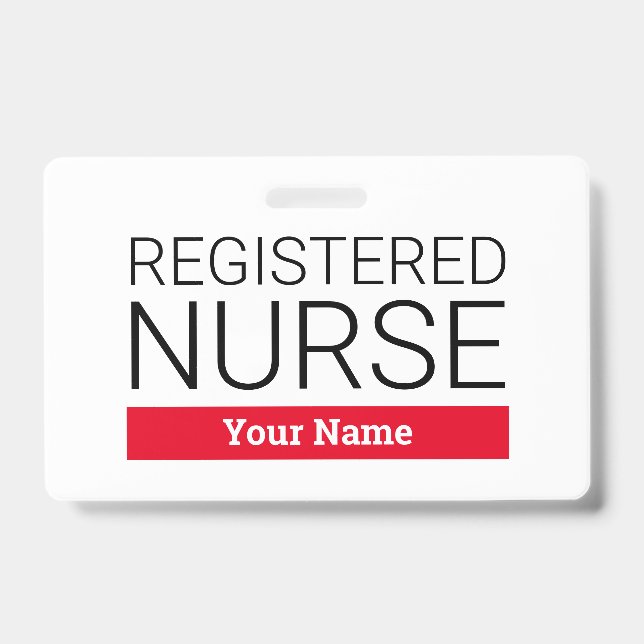 Custom registered nurse name badge with clip ID badge (Front)