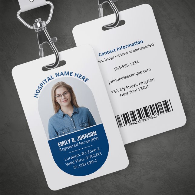 Custom Registered Nurse RN Photo Logo ID Badge (Creator Uploaded)