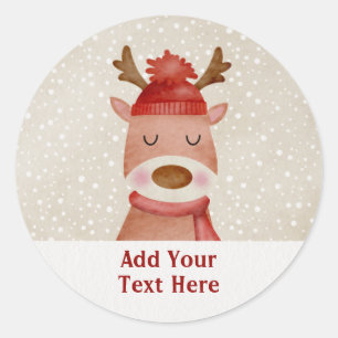 Custom Reindeer Christmas Stickers Gift Tags