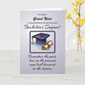 Custom Relation, Bachelors Degree Graduation Card (Yellow Flower)