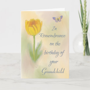 Custom Relation Birthday Remembrance Flower Card