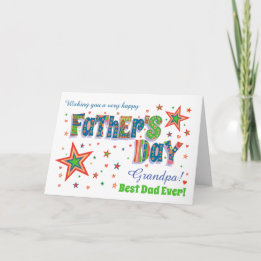 Custom Relation Father's Day with Stars and Hearts Card