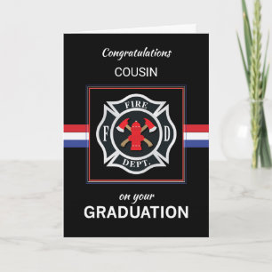 Custom Relation Fire Department Academy Graduation Card