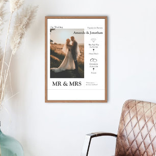 Custom Relationship Timeline Wedding Engagement Poster