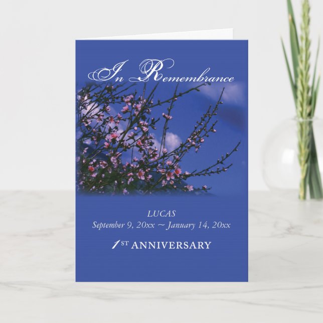 Custom, Remembrance 1st Anniversary, Lucas Card (Front)