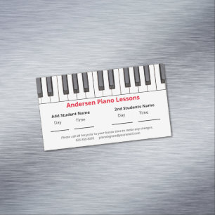 Custom Reminder Piano Lessons for Kids Magnetic Business Card