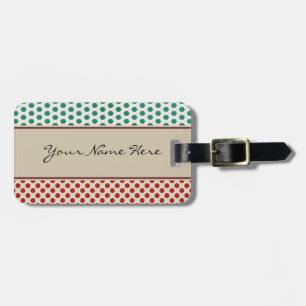 Custom Repeating Hexagons and Polka dot Luggage Tag