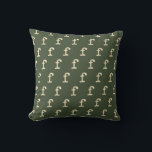 Custom Repeating Letter Monogram Pattern Green Cushion<br><div class="desc">This decorative throw pillow features a repeating customisable monogram in cream over a dark green background. Great for personalising a living room,  bedroom,  or reading nook,  this pillow adds a modern touch to any space. Ideal for kids’ rooms,  college dorms,  or housewarming gifts with a custom flair.</div>