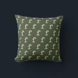Custom Repeating Letter Monogram Pattern Green Cushion<br><div class="desc">This decorative throw pillow features a repeating customisable monogram in cream over a dark green background. Great for personalising a living room,  bedroom,  or reading nook,  this pillow adds a modern touch to any space. Ideal for kids’ rooms,  college dorms,  or housewarming gifts with a custom flair.</div>