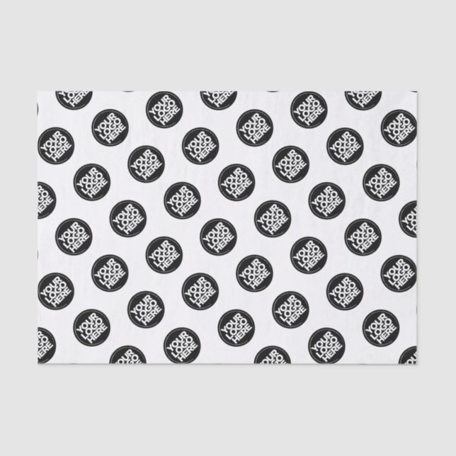 Custom repeating logo business tissue paper (Front)
