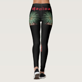 Custom Repeating Name Black Leggings