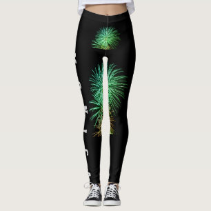 Custom Repeating Name Black Leggings