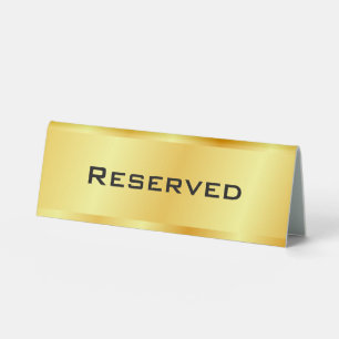 Custom Reserved Text Glamourous Faux Gold Template