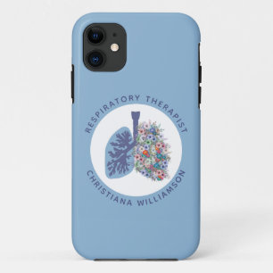 Custom Respiratory Therapist Floral Lungs Gift iPhone 11 Case