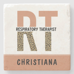 Custom Respiratory Therapist RT Gift Stone Coaster