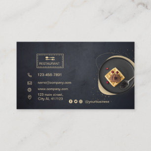 Custom restaurant card   Black modern photo 