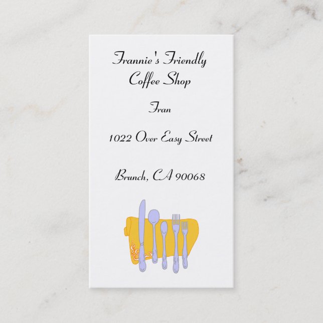 Custom Restaurant Dinnerware Business Card Templat (Front)