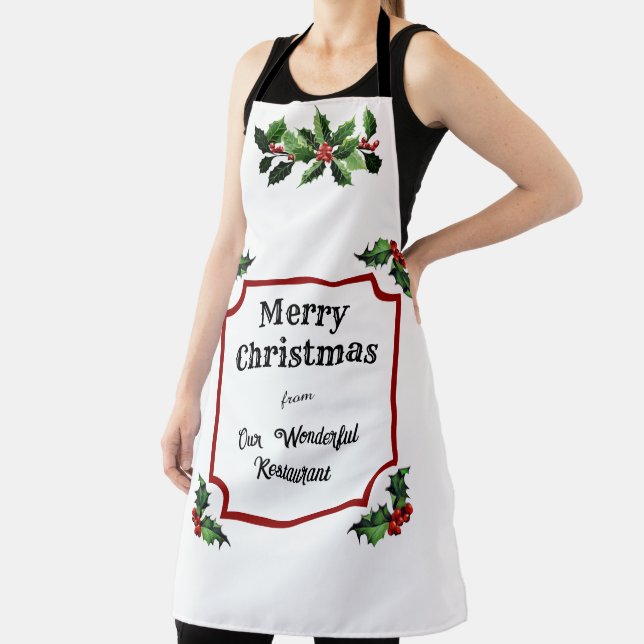 Custom Restaurant Merry Christmas Apron (Insitu)