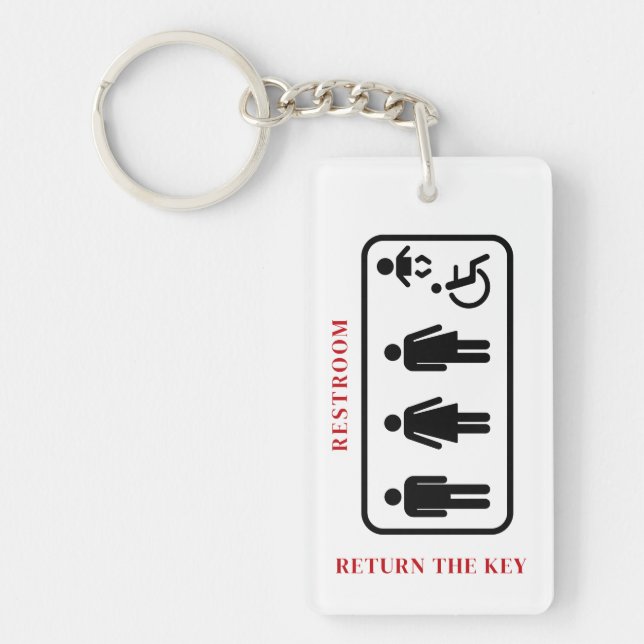 Custom Restaurant or Shop or Office Restroom Key Ring (Front)