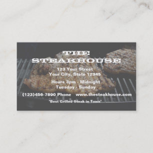 (Custom) Restaurant - Steak photo w/transparence Business Card