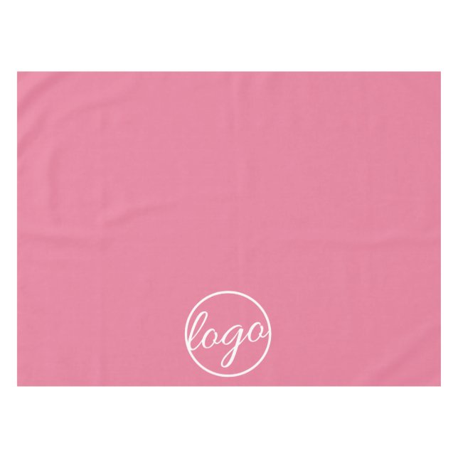 Custom Restaurant Trade Show Business Logo Pink Tablecloth (Front (Horizontal))