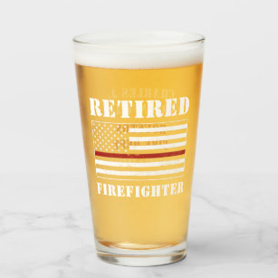 Custom Retired Firefighter Thin Red Line Gifts Glass