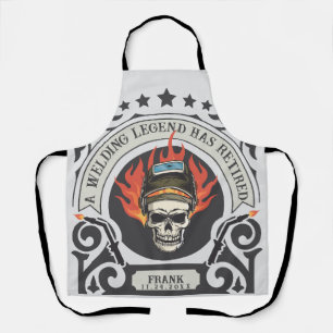 Custom retired welder legend add name apron