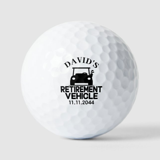 Custom Retirement – Funny Personalised Golf Cart Balls (Front)