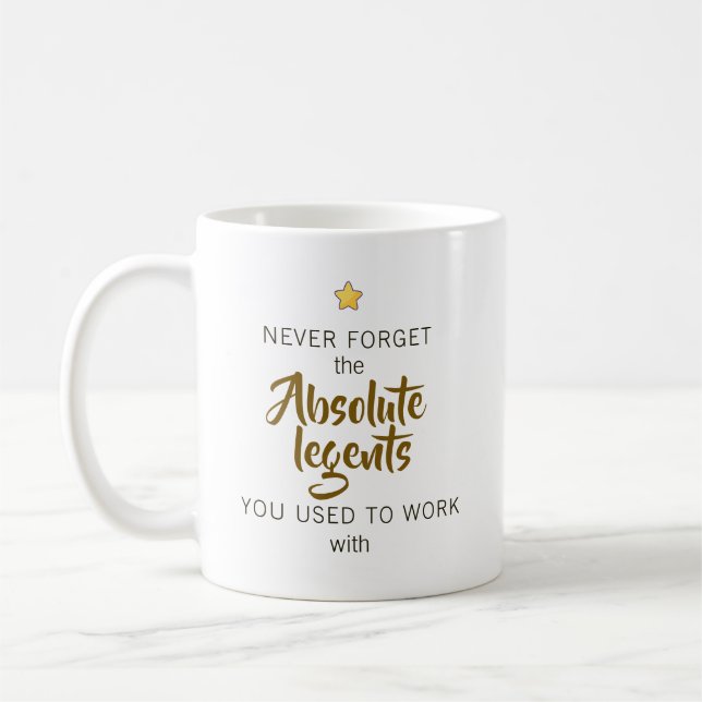 Custom Retirement Gift for Legendary Co-worker Coffee Mug (Left)