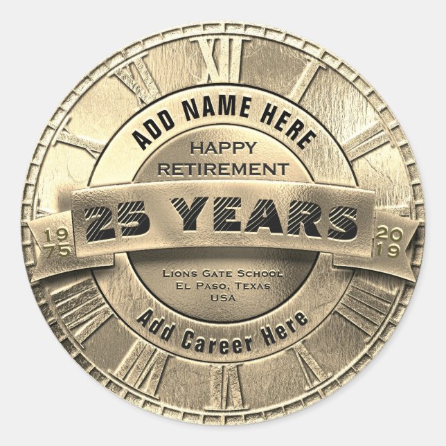 Custom Retirement Sticker (Front)