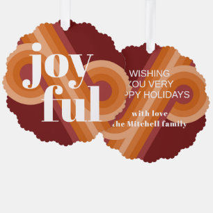 Custom Retro Abstract Waves Art Pattern Tree Decoration Card