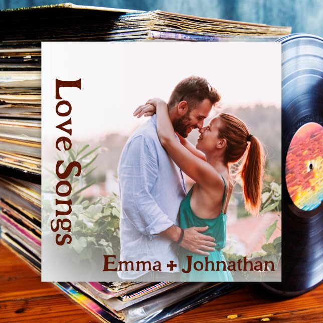 Custom Retro Album Cover Music Love Songs Wedding Invitation (Creator Uploaded)